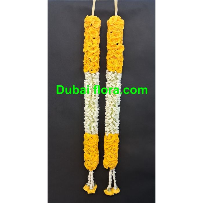 Fresh Tuberose & Yellow Baby Rose Graduation Garland – 32 inches | Celebrate Achievement in Dubai