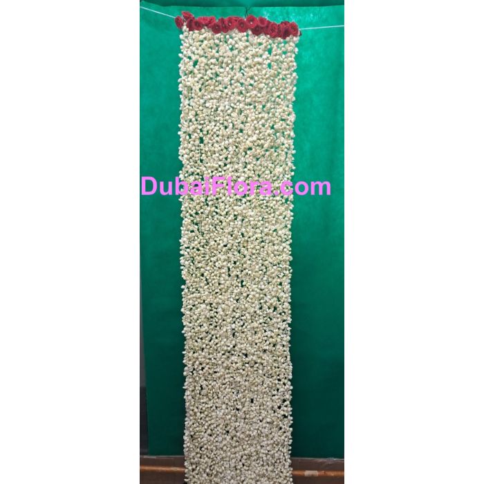 Duppata/shawal (jasmine and red button roses ) (90x15.6) inches