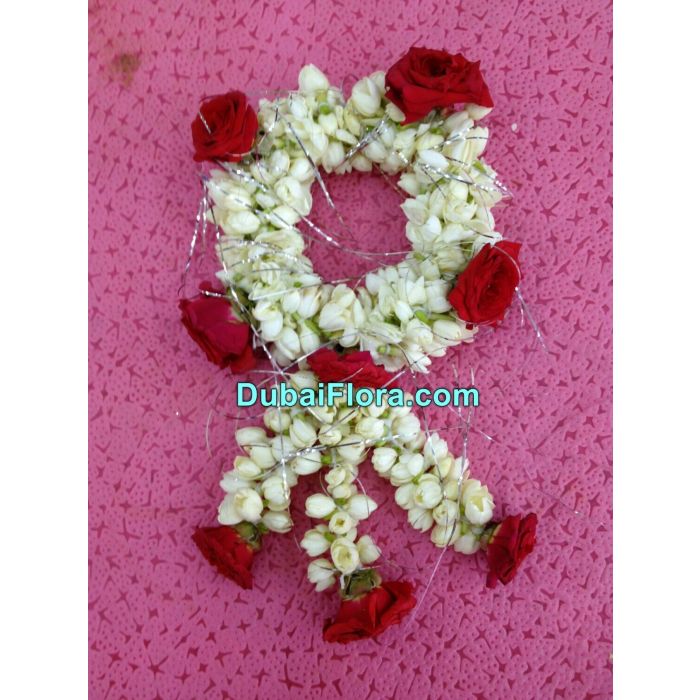Fresh Jasmine Flower Bracelets – 2 Pieces with Baby Roses
