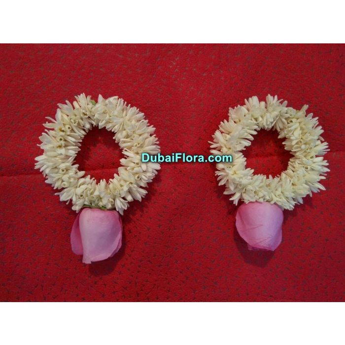 Fresh Tuberose Bracelet with Pink Rose (2 Pieces)