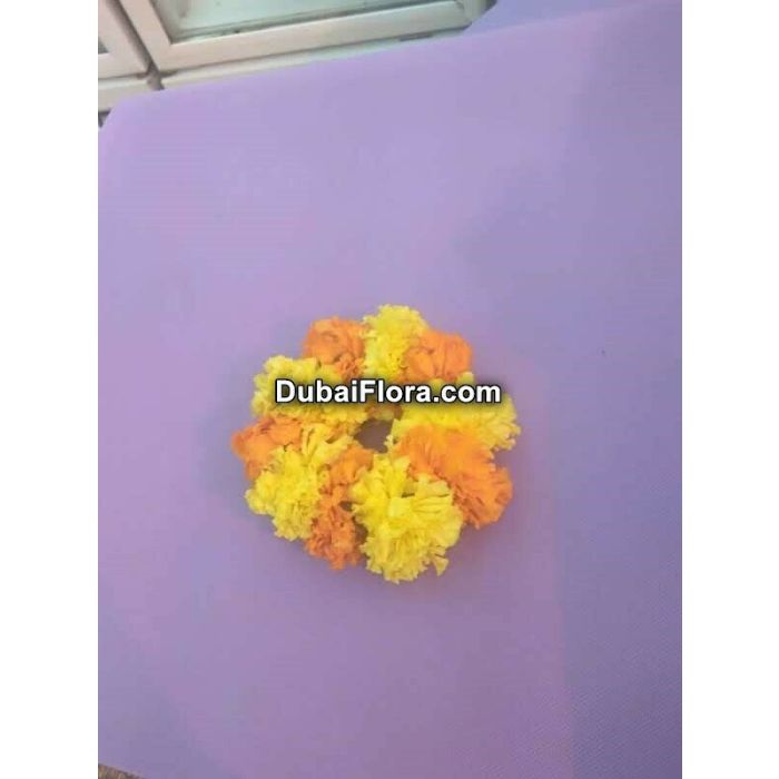 Yellow and Orange Marigold Kangan Bracelet  (2 Pieces)