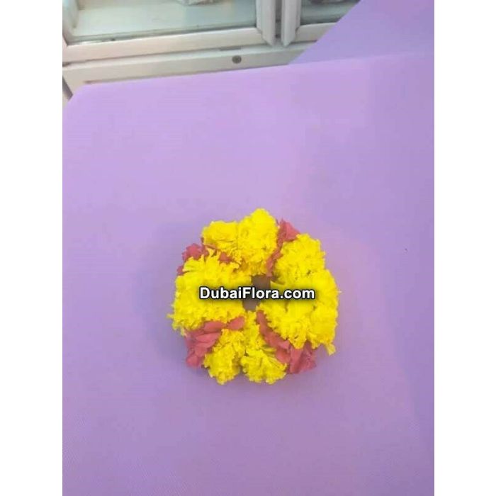 Fresh Marigold & Oleander Kangan Bracelet – 2 pieces for Weddings & Celebrations in Dubai