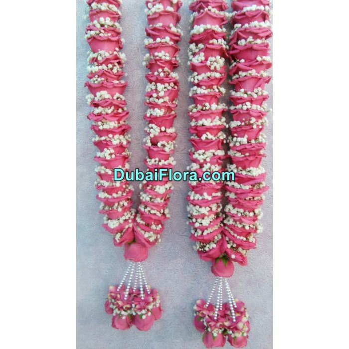 Fresh Pink Rose Garland – 2 pieces Jaimala for General in Dubai