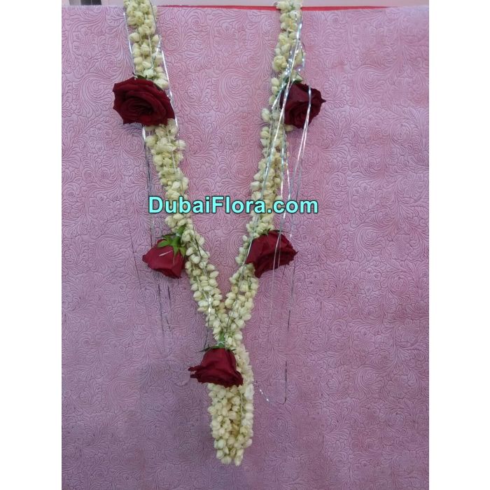 Jasmine and Red Roses Garland