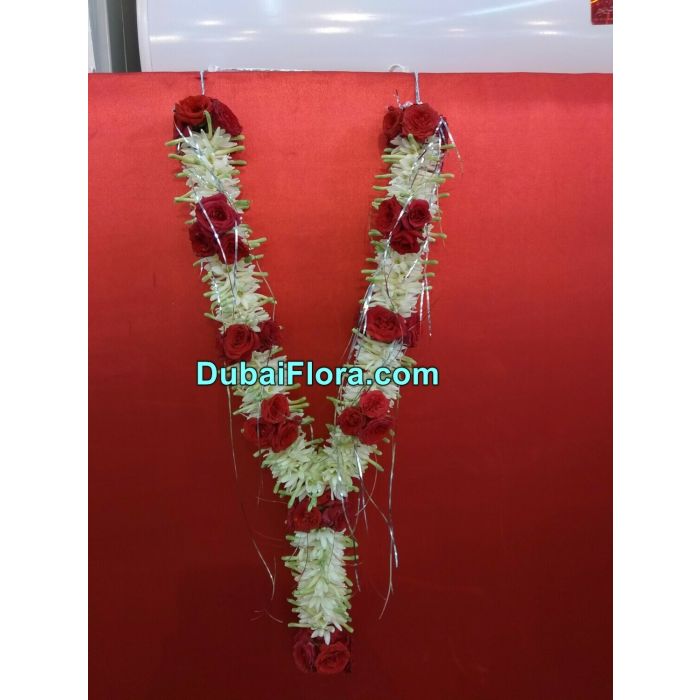 Tuberose and Red Roses Garland