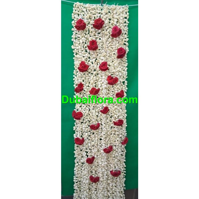 Jasmine shawl with red roses for bride 6x1 feet