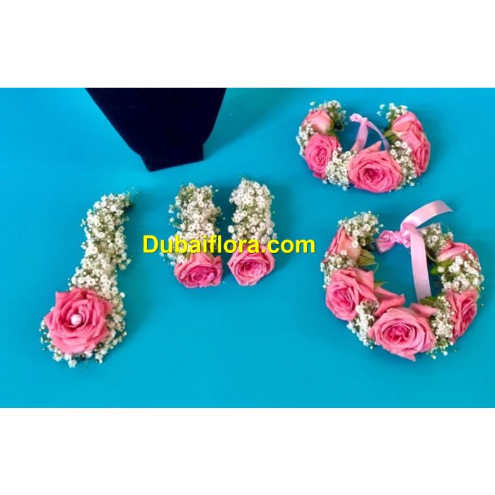 bridal-flower-jewelry-set-pink-baby-roses-gypsophila