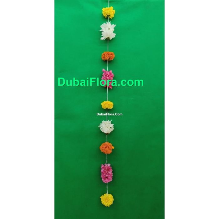 Multicolour Decorative Flower Strings – 1 Meter (Fresh Mixed Flowers for Décor)
