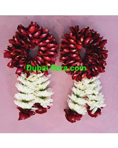 Pair of Hand Bracelet with red patels and Tassels 