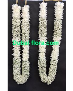 Pair of Garland with Gypsophila and white Chrysanthemums
