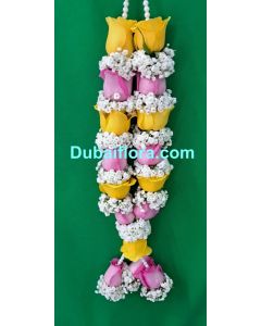 Fresh Rose & Gypsophila Garland &ndash; 16 inches Phool Mala for General in Dubai