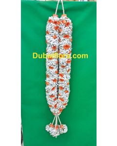 Garland with full of jispofilia and elegent touch of orange baby roses 