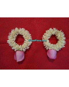 Fresh Tuberose Bracelet with Pink Rose (2 Pieces)