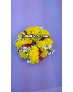 Marigold Kangan Bracelet with Rose Petals (2 Pieces)