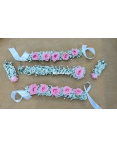 
Bridal set with Jipsofilia and baby pink roses