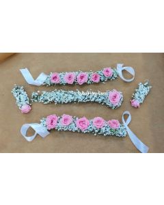 
Bridal set with Jipsofilia and baby pink roses