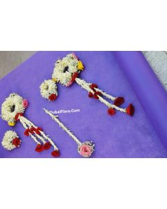 Bridal set with tube roses and multi colour of  baby roses and Jipsophilia