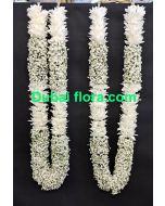 Pair of Garland  with Gypsophila and white Chrysanthemums
