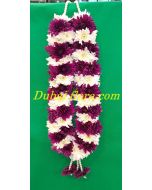 Garland combination of dark purple and white Chrysanthemum
