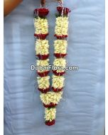 Fresh Flower Garland Of Tuberoses & Fresh Red Roses 30 Inches
