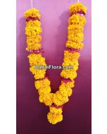 Marigold Garland with Rose Petals