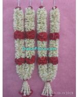 Pair of Tuberose and Red Roses Garland