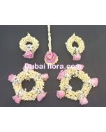 Bridal set with Fresh flowers jasmin & Jipsophilia & pink baby roses