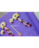 Bridal set with tube roses and multi colour of baby roses and Jipsophilia