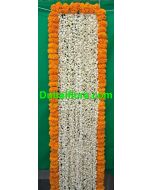 Fresh jasmine Shawl Dupatta with marigold (6X1) feet
